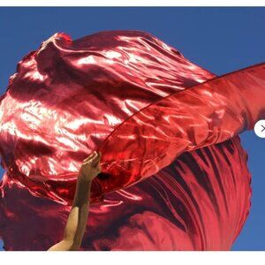 In the Mighty Name of Jesus Power Fire Metallic Flowy Worship Flags Set of 2